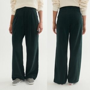Marine Layer Green Gables Flora Corduroy Wide Leg Pleated Trouser Pant - 4